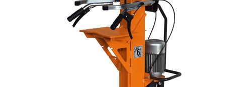 Orangefarbener hydraulischer Holzspalter